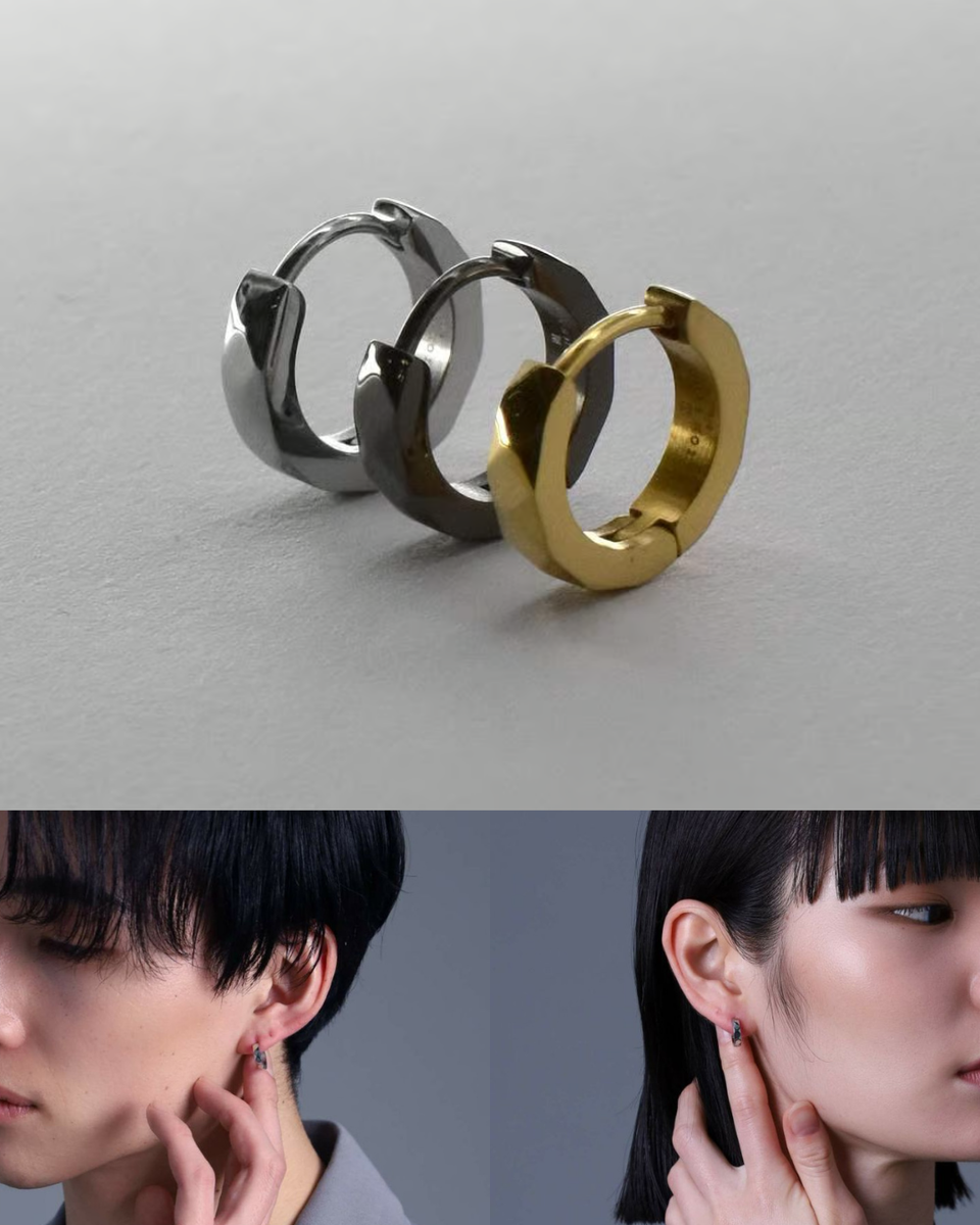 カッティングフープピアス