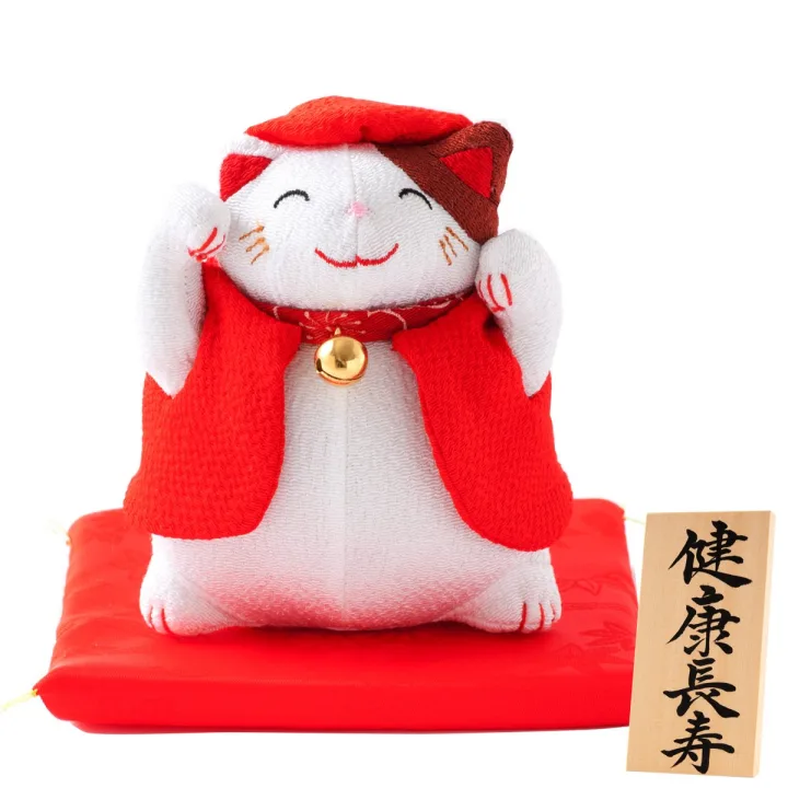 ちりめんの招き猫