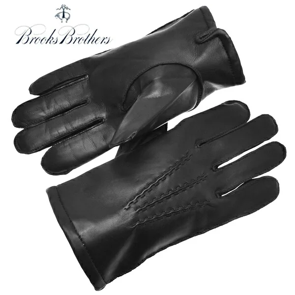どんなシーンでも合わせられるブラックカラー!レザー 本革 カシミヤ BROOKS BROTHERS グローブ メンズ 手袋 ブラック 黒