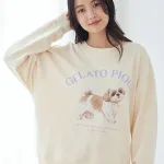 お散歩ドッグワンポイント裏毛プルオーバー&ロングパンツセット