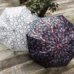 複雑なテキスタイルデザインが目を惹くスティグ・リンドベリ傘(晴雨兼用)「ポテリー」と「フルクトラーダ」