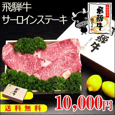 見た目も豪華な霜降り肉　飛騨牛サーロインステーキ