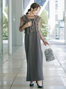 OTONA DRESS／オトナドレス フリルベスト×シアートップスドレス
