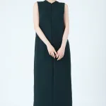 フロントジップダークグリーンドレス