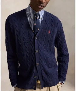 Ralph Lauren／ラルフローレン ケーブルニット ウールカシミヤ カーディガン