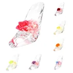 ガラスの靴にアレンジした薔薇のプリザーブドフラワー