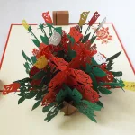 飛び出す花束にビックリ嬉しい!「バラの花束のグリーディングカード」