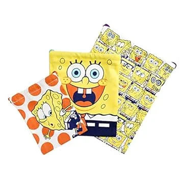 大中小の巾着袋がセットになったスポンジボブグッズ