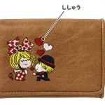 イラストを刺繍してワンポイントに♪シンプルな二つ折り財布