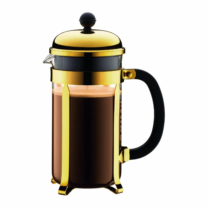 優雅なゴールド仕上げでテーブルを華やかにするコーヒー器具