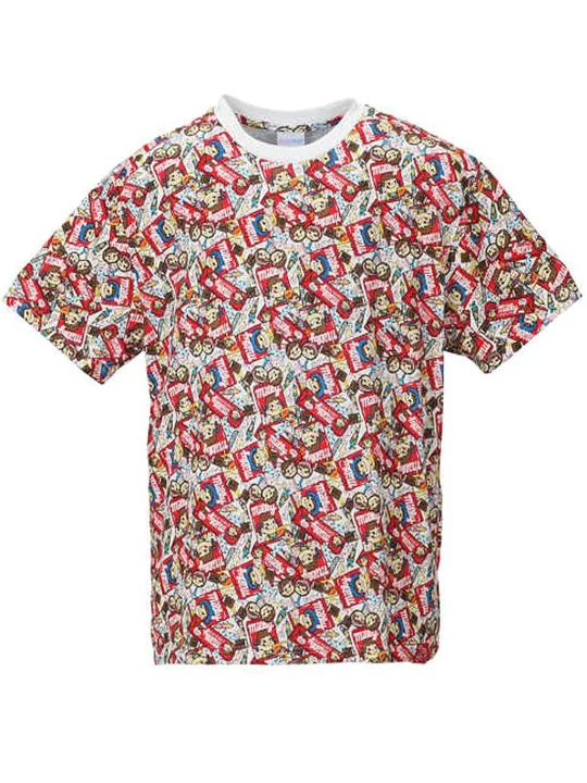 ペコちゃんのメンズグッズ!ポップで目を惹く総柄Tシャツ