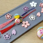 チリメン細工手毬ストラップ