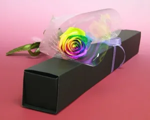 アンのお花屋さん ブラックＢＯＸレインボーローズ生花一輪