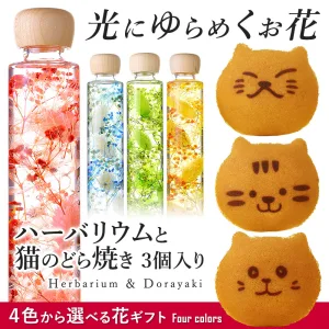 日本ロイヤルガストロ倶楽部 ハーバリウムと猫どら焼き