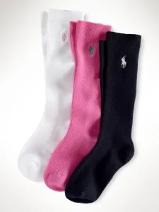 POLO RALPH LAUREN／ポロラルフローレン ガールズ ハイソックス3Ｐ3色