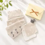 バスポンチョ&チャームハンカチ ギフトセット(ベアマスク)