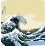 風呂敷 68cm（浮世絵 縮緬友禅）神奈川沖浪裏