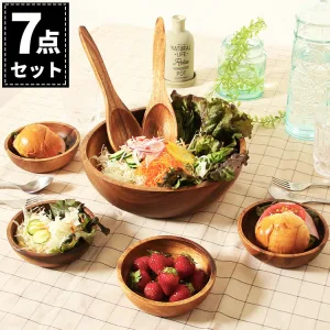 サムライ家具 木製サラダボウル7点セット