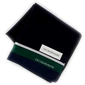 Calvin Klein／カルバンクライン 紳士 ハンカチ （ネイビー×グリーン） 大判