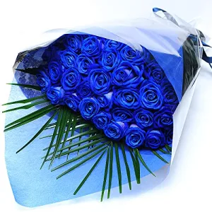 花工房フラワーギフト 青いバラの花束 10本 神秘的なブルー ベンデラ