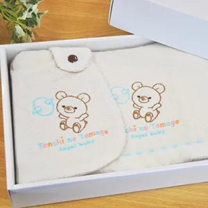 天使の卵 今治 オーガニックコットン フェイスタオル＆スタイ 2点セット