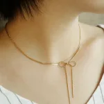 2連リボンネックレス