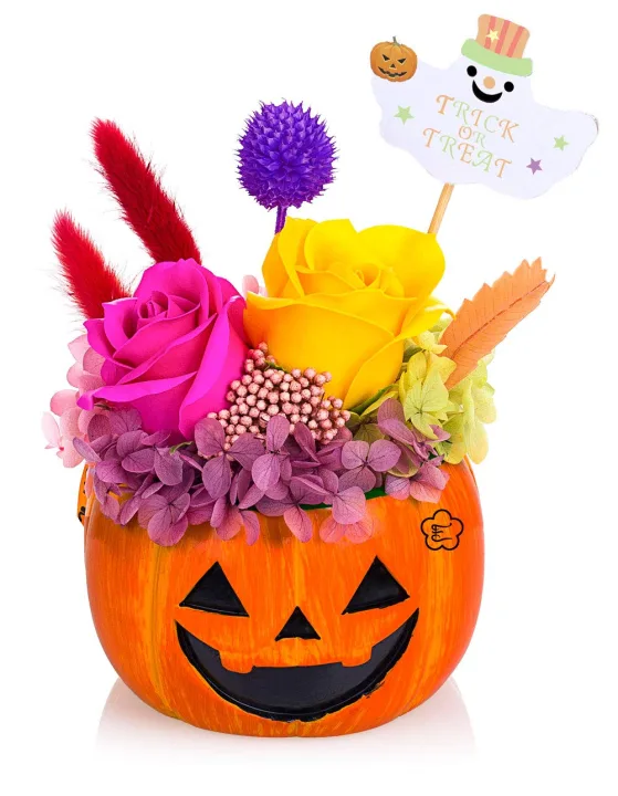 ハロウィン装飾のプリザーブドフラワー