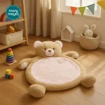 クマの顔がそのまま枕になる、ふわふわマット