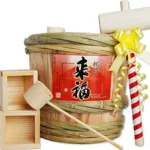 特別な新築祝いが楽しめる「来福 ミニ樽酒セット 2升樽」