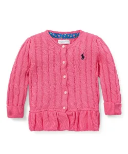 RALPH LAUREN BABY／ラルフローレン ベビー コットン ペプラム カーディガン