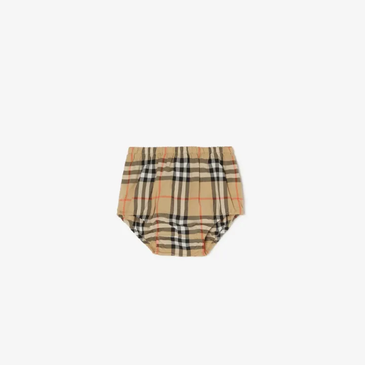 Burberry／バーバリー チェックトリム コットンドレス ウィズ ブルマー