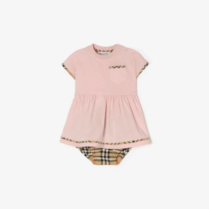 Burberry／バーバリー チェックトリム コットンドレス ウィズ ブルマー