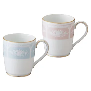 Noritake／ノリタケ レースウッドゴールド マグカップペア