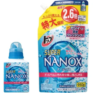 ライオン株式会社 トップ スーパーナノックス 洗濯洗剤 本体 450g＋詰替特大 950g