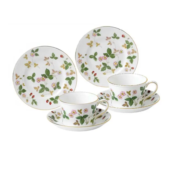WEDGWOOD/ウェッジウッド ワイルド ストロベリー ペア ティーセット(デルフィ)