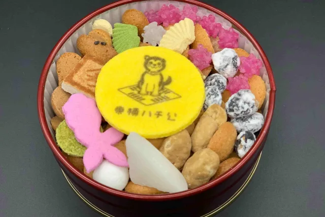 老舗が作るハチ公印の吹きよせ。銀座菊廼舎 冨貴寄「東横ハチ公」