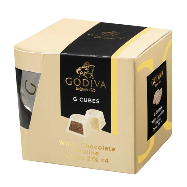 GODIVA G キューブ ホワイトチョコレート プラリネ(4粒入)
