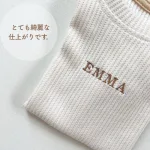 TAMS muu 刺繍名入れ 半袖ワッフル生地ロンパース