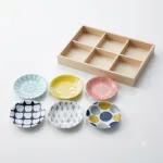 北欧デザインの小皿 6枚セット(美濃焼・木箱入り)