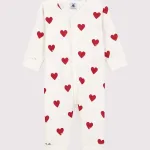 Petit Bateau／プチバトー ハートプリント足なしロンパース