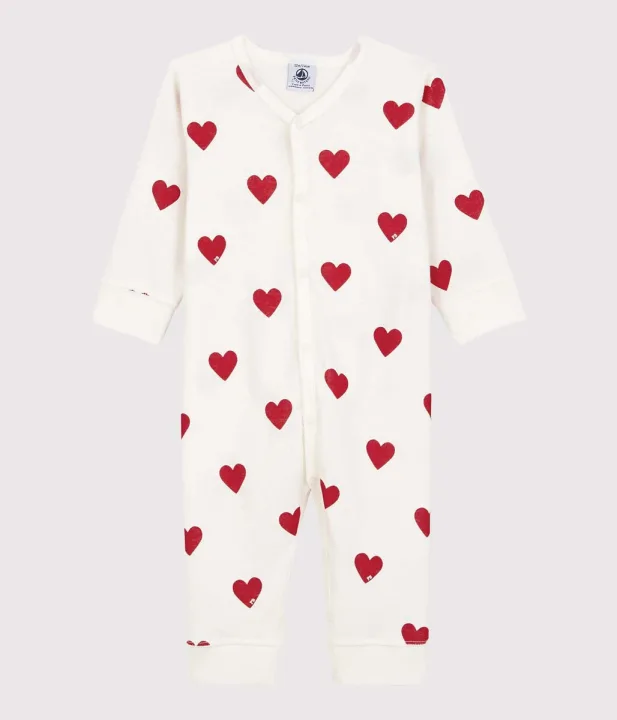 Petit Bateau/プチバトー ハートプリント足なしロンパース