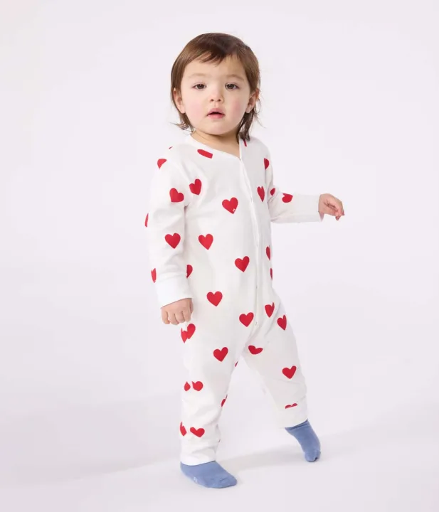 Petit Bateau/プチバトー ハートプリント足なしロンパース