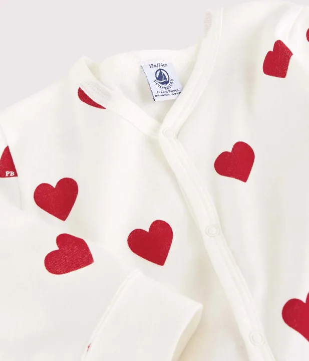 Petit Bateau/プチバトー ハートプリント足なしロンパース