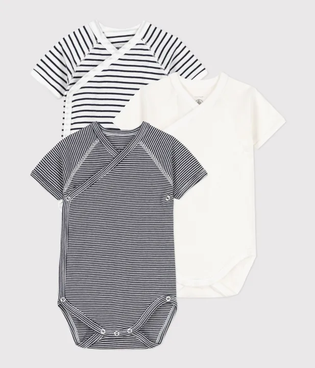Petit Bateau/プチバトー マリニエール半袖あわせボディ3枚組