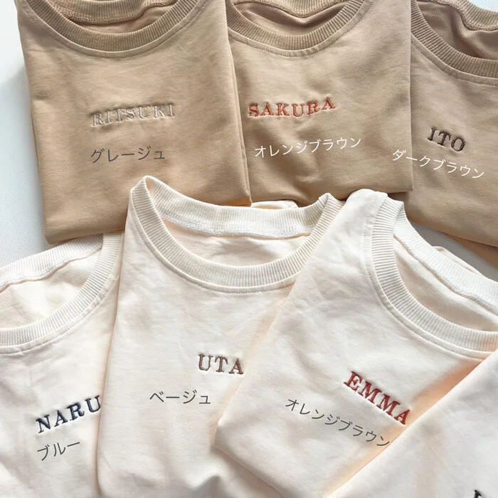 TAMS muu 刺繍名入れ 半袖もちもち生地ロンパース
