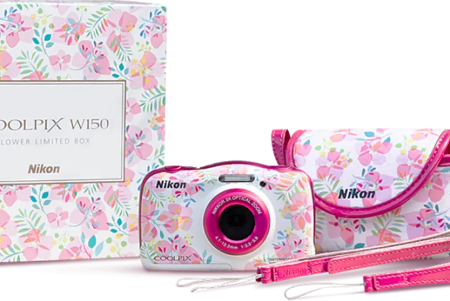 お花模様の可愛いデジカメ! ニコン「COOLPIX W150 FLOWER LIMITED BOX」
