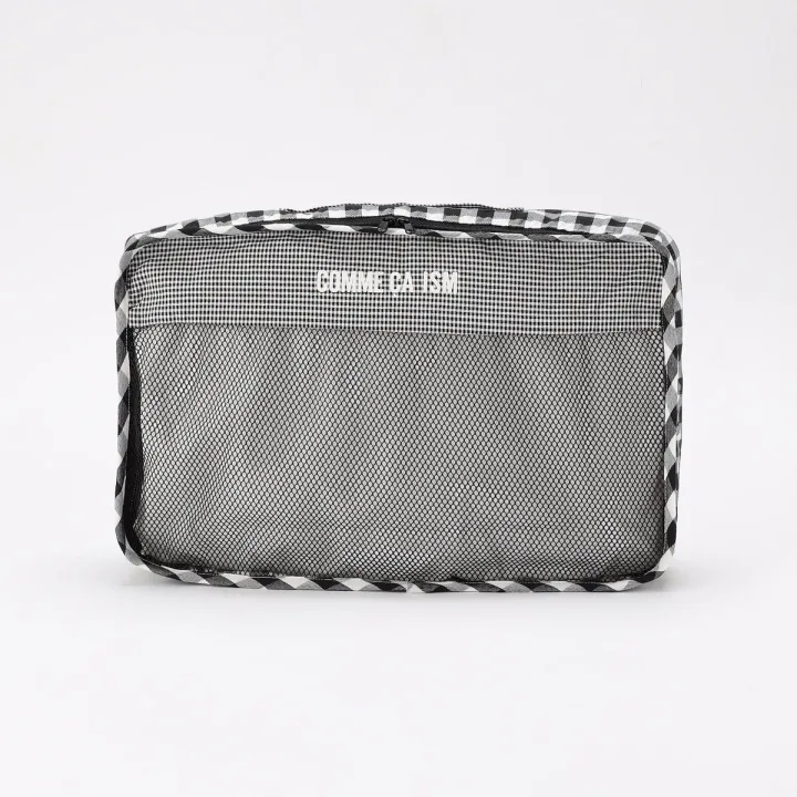 COMME CA ISM/コムサイズム ギンガムチェック トラベルポーチ