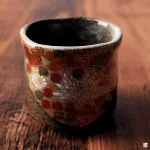 九谷焼 湯呑 金花詰
