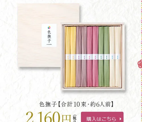 涼を感じる色付きそうめん 池利「夏ギフト」