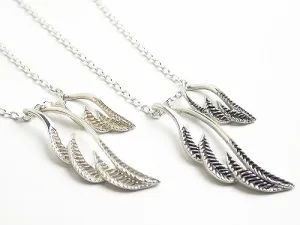 L'AmoreEterno／ラアモーレエテルノ ペアネックレス シルバーアクセサリー 2枚フェザー